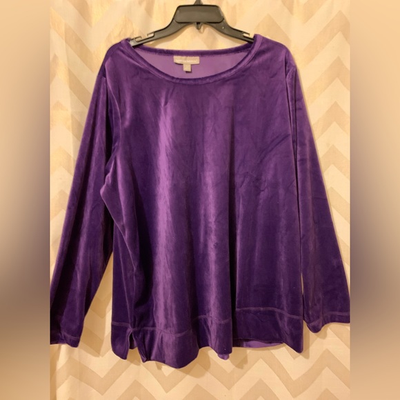 Woman Within Tops - Plus Size Tunic Velour Top